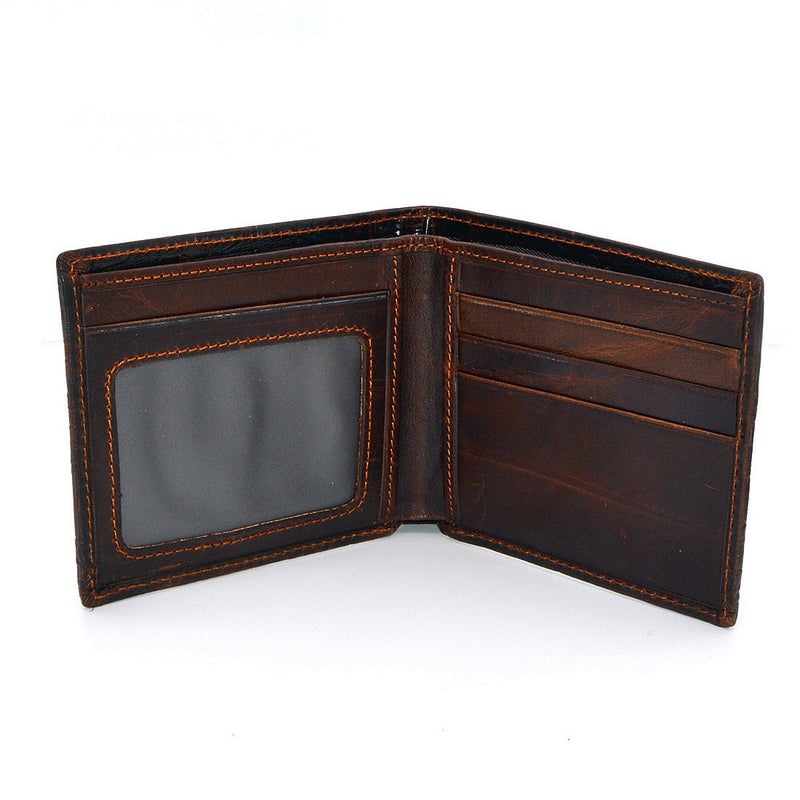 Medifier Mens Brown Genuine Leather Wallet with Credit Card Holder Dragon Pattern S - Image 3